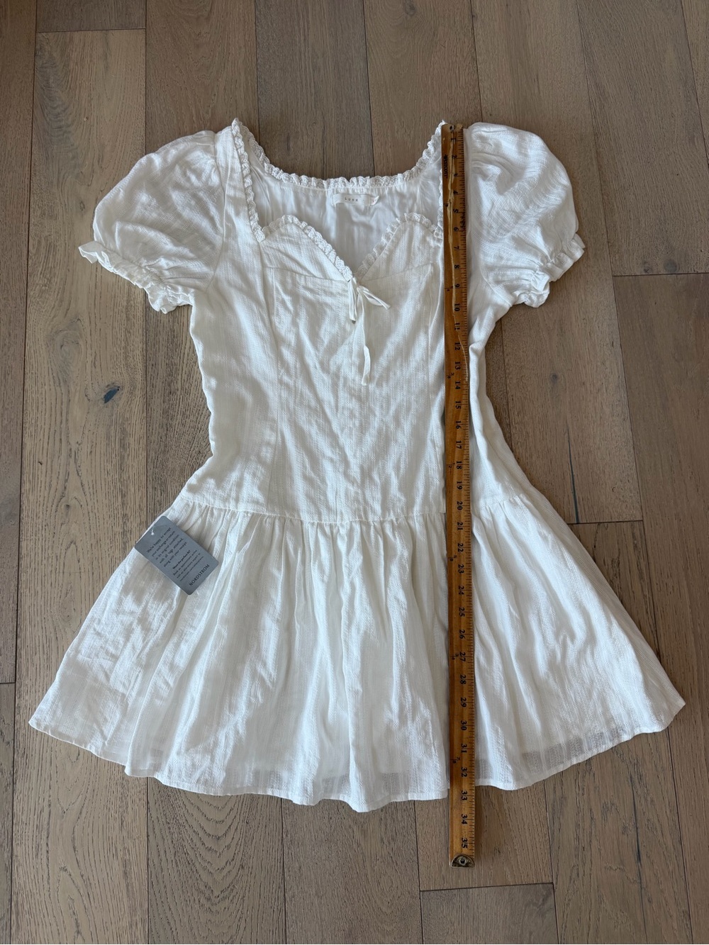 LUSH White Cottagecore Eyelet Mini Dress - Size Large - Picture 2 of 6
